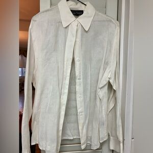 Ellen Tracy Cream Button Down Shirt